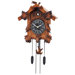 Wooden Musical Cuckoo Clock with Pendulum in Solid Wood