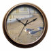 Seagull Wall Clock in Distressed Antique Bronze