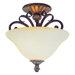 15" 2 Light Semi Flush Mount