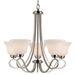 5 Light Chandelier with Opal Shade