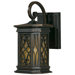  Outdoor Wall Lantern with Frosted Amber Glass in Oil Rubbed Bronze