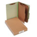 Pressboard 25-Point Classification Folders, Lgl, 6-Section, Leaf GN, 10/box                                                  