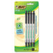 Ballpoint Pen,w/ Pckt Clip,Retractable,Medium Point,4/PK,BK