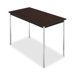 Utility Table, 48"x24"x29", Chrome Legs, Mahogany/Black