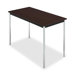 Utility Table, 72"x20"x29", Chrome Legs, Mahogany/Black