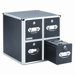 Four-Drawer CD File with Key Lock Holds 660 Discs, 14-1/2 x 15 x 14-3/4, Black                                               