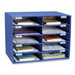 Mail Box, 10 Slots, 12-1/2"x10"x3", Blue