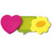 3 Pack Removable 2-Tone Paper Notes in Heart, Flower