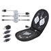 7-in-1 Retractable Cable Travel Kit w/ Adapter, Black/Silver