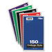 Wirebound 3-Subject Notebook, College Rule, 150 Sheets/Pad