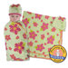 Posies Swaddle Blanket and Cap Set in Green