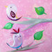 Patchwork Love Birds Paper Print by Liz Clay