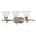 French Regency Three Light Bath Vanity in Antique Brass
