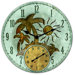 Tropical Island Clock with 14" Thermometer