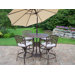 Elite Mississippi 7 Piece Swivel Bar Set with Cushions and Umbrella