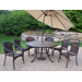 Tuscany Stone Art 9 Piece Dining Set with Umbrella
