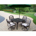 Rochester 5 Piece Swivel Dining Set with Cushions and Umbrella