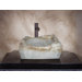 Hand Carved Modern Square Vessel in White