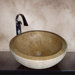 Maci Hand Carved Round Vessel Sink in Travertine