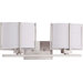 Portia Two Light Bath Vanity in Brushed Nickel with Slate Gray Fabric Shade