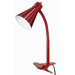 One Light Goose Neck Clip-On Lamp in Met Red