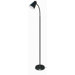 One Light 64" Goose Neck Floor Lamp in Black