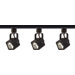 Three Light Square Track Light Kit in Black