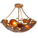Recycled Fascination 3 Light Semi Flush Mount Ceiling Light