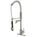 Single Handle Single Hole Bar Faucet with Deck Plate and Pull-Down Spray