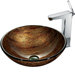 Amber Sunset Vessel Sink with Faucet