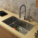Undermount 16 Gauge Single Bowl Kitchen Sink with Faucet and Soap Dispenser in Satin