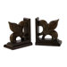 Fleur-De-Lis Bookend in Mahogany Brown (Set of 2)