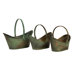 Three Piece Leva Verdigris Flower Bucket Set in Copper