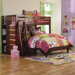 DWF1154Weston Twin over Full L-Shaped Bunk Bed with Bookshelves and Storage