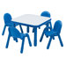 Square Baseline Preschool Table and Chair Set in Royal Blue