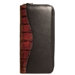 Venezia Zippered Clutch in Black / Brown