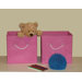 Folding Storage Bins in Pink (Set of 2)