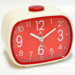 That 70's Retro Alarm Clock in Cream with Red Face