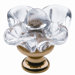 1" x 1" Crystal Cabinet Knob in Polished Brass