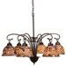 6 Light Tiffany Fishscale Chandelier