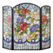 Dragonfly Flower 3 Panel Fireplace Screen