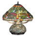 Tiffany Dragonfly with Tiffany Mosaic Base Table Lamp
