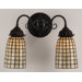 Geometric Two Light Wall Sconce in Beige