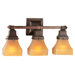 Bungalow Frosted Amber Three Light Vanity Light