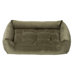 Plush Velour Nest Dog Bed in Kale
