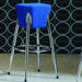 Space Bar Stool with Blue Seat in Chrome