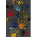 Lil Mo Whimsy Grey Finger Paint Kids Rug