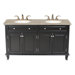 Seville 62" Double Bathroom Vanity in Black