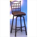 Bay Point Swivel Barstool with Florentine Coffee Fabric in Matte Black