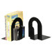 Bookends, Steel Construction, Nonskid Base, 9", Black